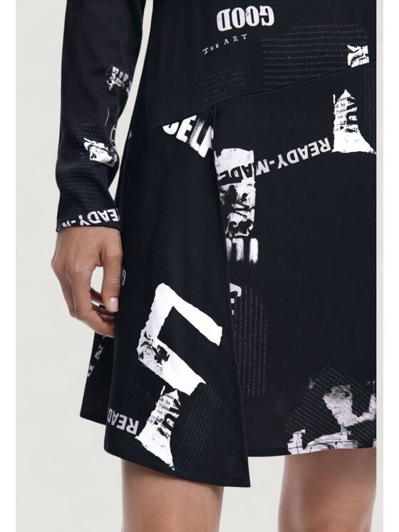 Desigual Desigual Φόρεμα καθημερινό VEST_NEWSCORTO Μαύρο To Fit
