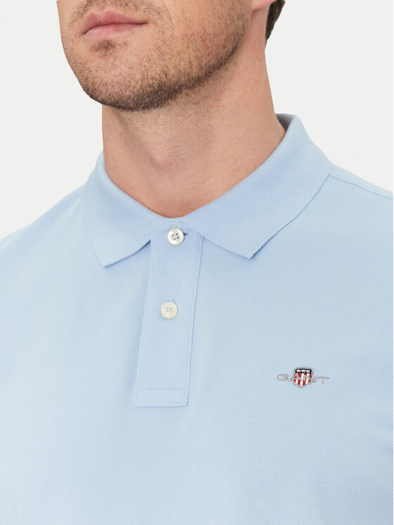Gant Gant Polo Shield Piqué 2210 Błękitny Regular Fit
