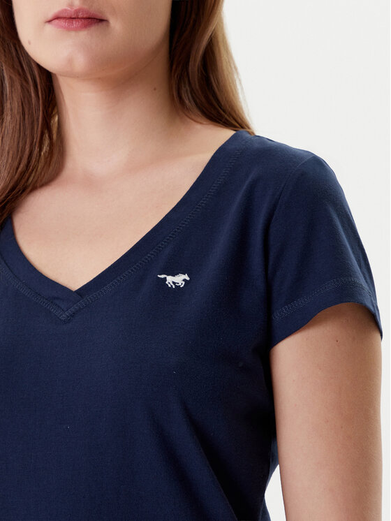 Mustang Mustang T-Shirt Beverly 1016517 Dunkelblau Slim Fit