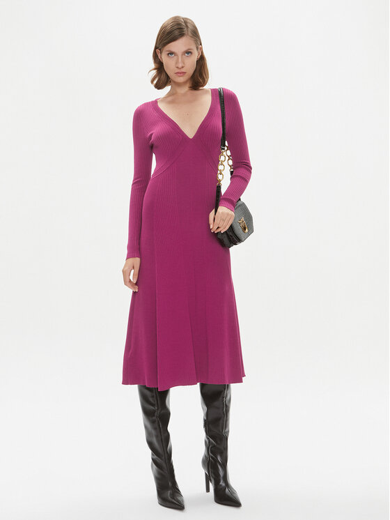 PINKO Pinko Sukienka dzianinowa Coccodrillo 102023 A18P Różowy Regular Fit