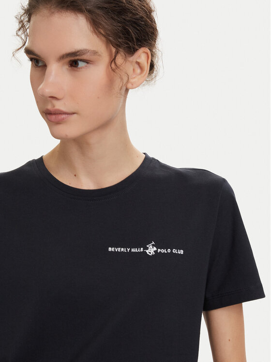 Beverly Hills Polo Club Beverly Hills Polo Club T-Shirt P-SS26W-TS085 Granatowy Regular Fit