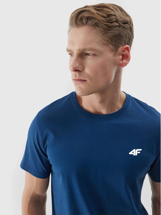 4F 4F T-Shirt 4FWSS25TTSHM3096-32S Niebieski Regular Fit