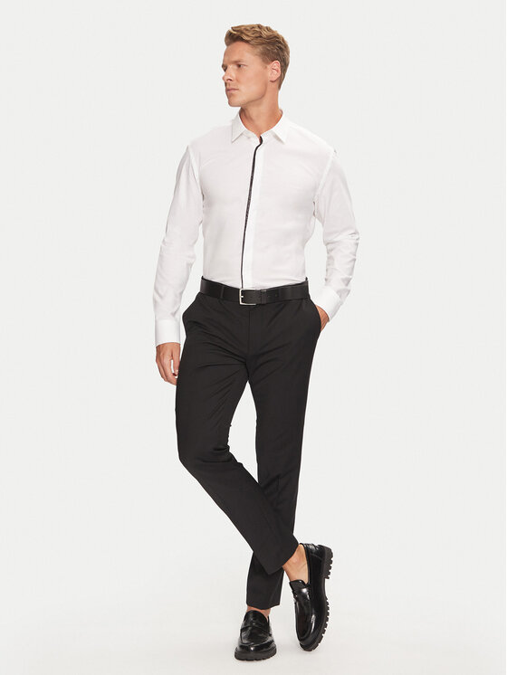 BOSS Boss Koszula H-Hank Party 50527623 Biały Slim Fit