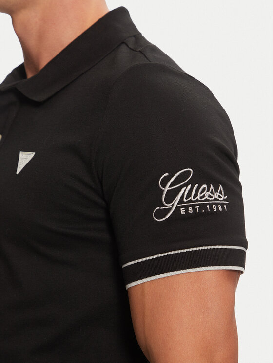 Guess Guess Polo M4BP60 K7O64 Μαύρο Slim Fit