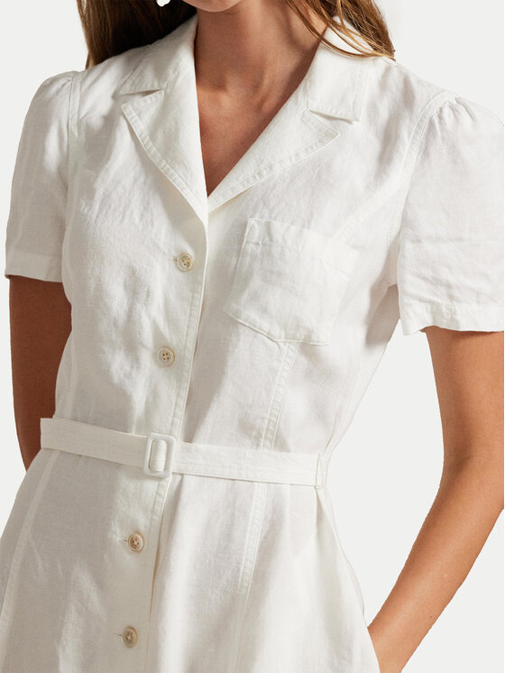 Polo Ralph Lauren Polo Ralph Lauren Rochie tip cămașă 211972041001 Alb Regular Fit