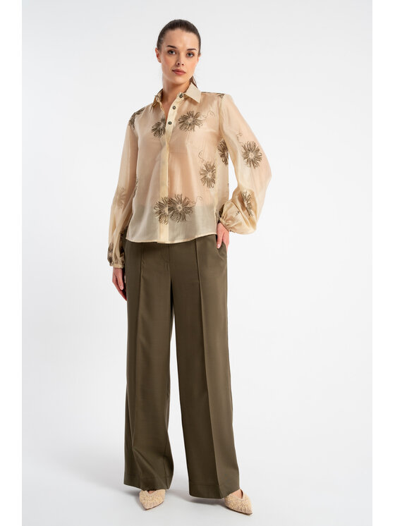 CLICK CLICK Πουκάμισο 10-6842 Χακί Relaxed Fit