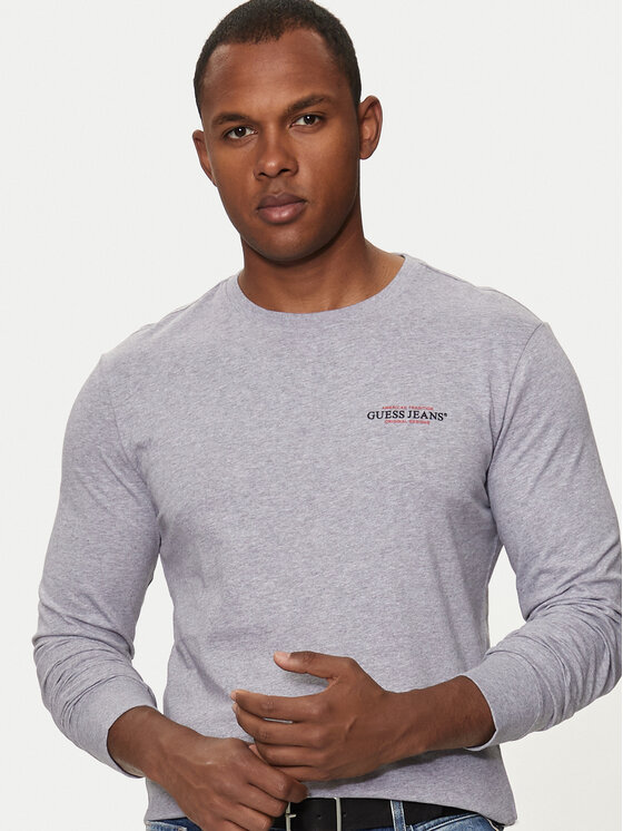 Guess Jeans Guess Jeans S dlhými rukávmi M4YI54 K8HM0 Sivá Slim Fit