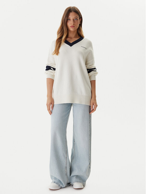 Guess Jeans Guess Jeans Sveter W5BR10 Z0561 Écru Relaxed Fit