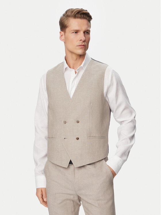 HUGO HUGO Kostiumas Arti/Hesten242V1X 50559671 Smėlio Extra Slim Fit