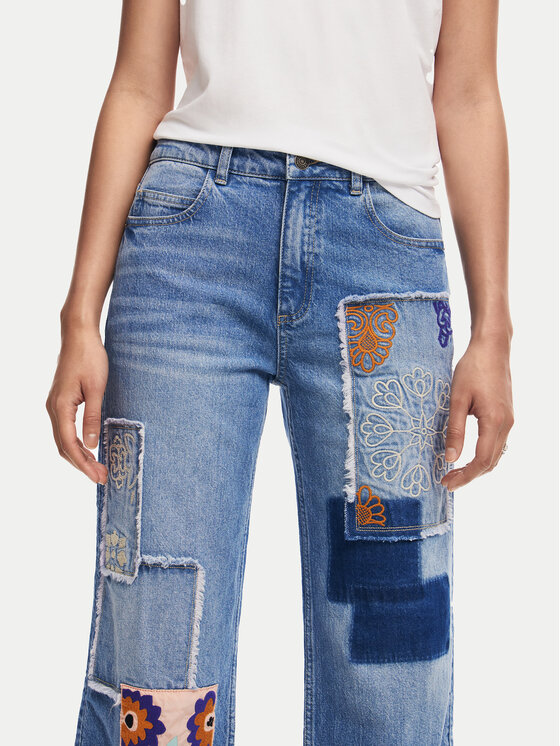 Desigual Desigual Jeansy Mila 24WWDD97 Niebieski Straight Fit