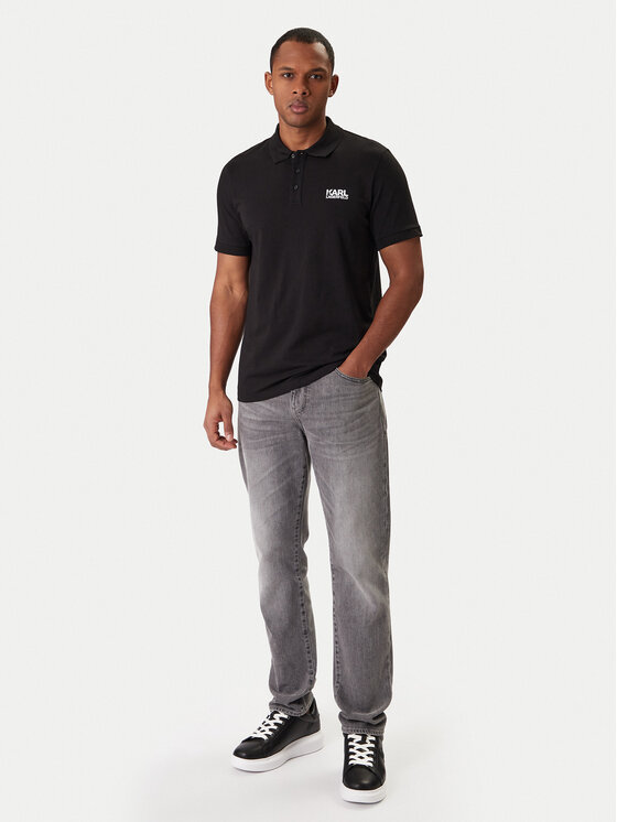 KARL LAGERFELD KARL LAGERFELD Поло 745780 561235 Чорний Regular Fit