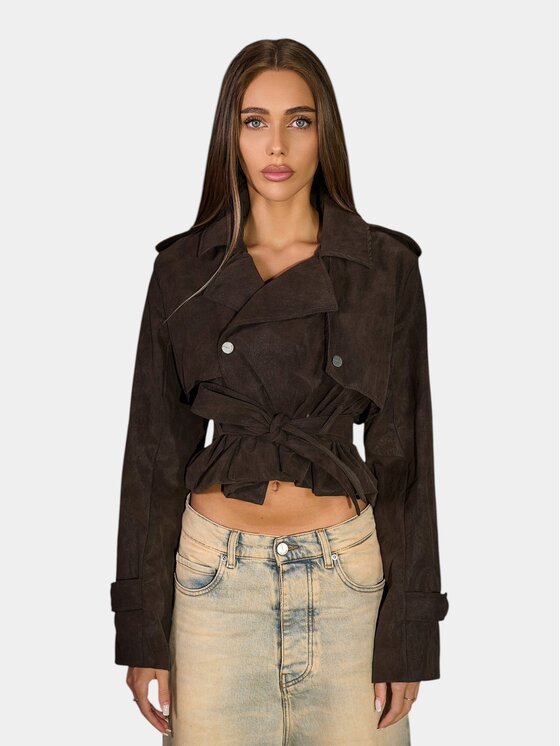 MADE BY SOCIETY MADE BY SOCIETY Kurtka anorak KENZA Jacket - J27558 Brązowy Basic Fit