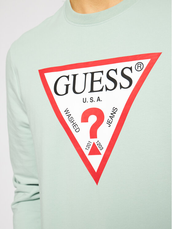 Guess Guess Pulóver M1RQ37 K6ZS1 Zöld Slim Fit
