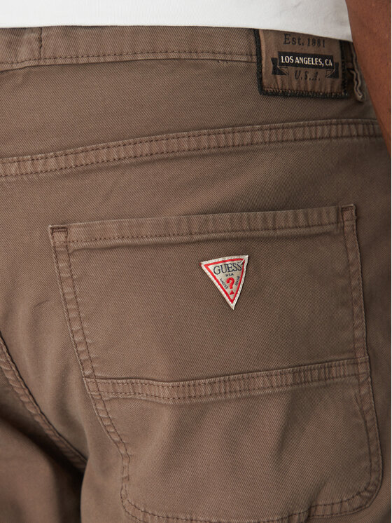Guess Guess Hlače iz tkanine M5RA68 WGXV1 Rjava Regular Fit