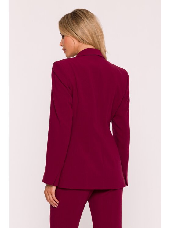 Stylove Stylove Marynarka S417 Bordowy A-Line Fit