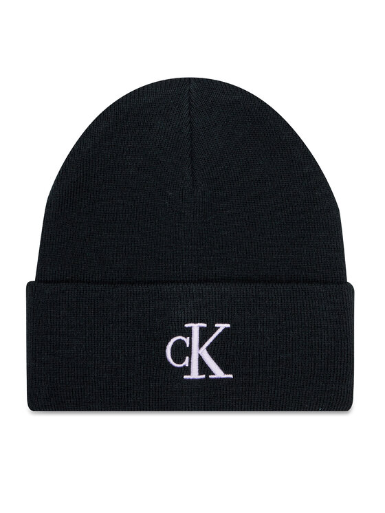 Calvin Klein Jeans Berretto Monogram Embro Beanie K60K612319 Nero, taglia : 00