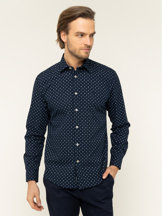 Marc O'Polo Marc O'Polo Marškiniai 931 7438 42142 Tamsiai mėlyna Regular Fit
