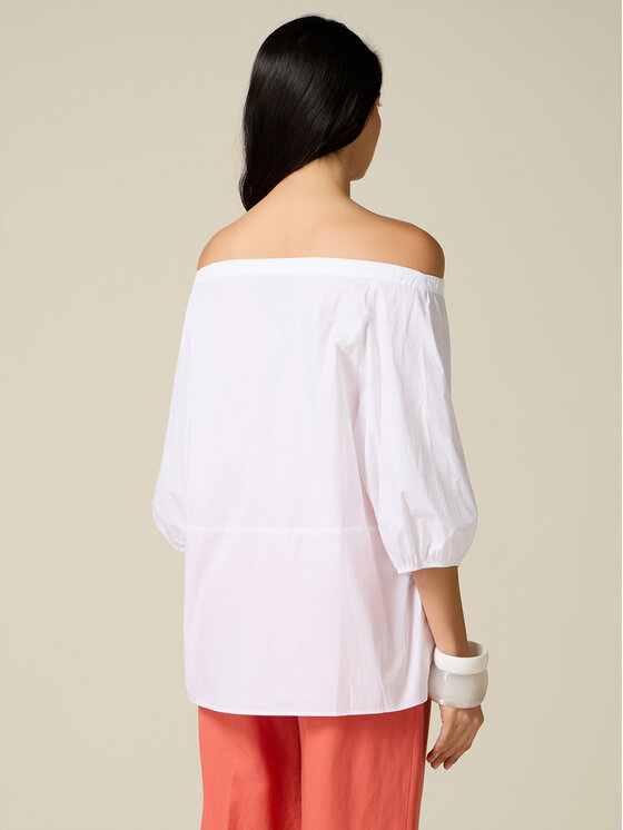 Oltre Oltre Blusa 2511J000755N011 Bianco Baggy Fit