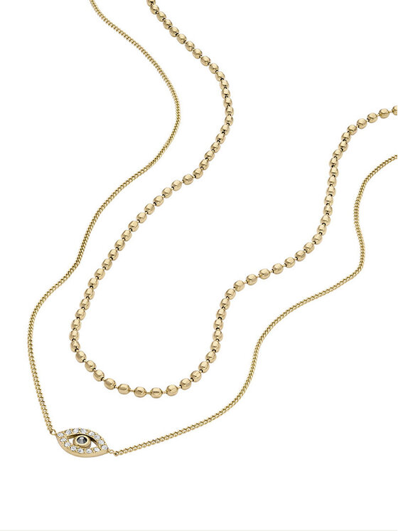 Fossil Fossil Колие Sutton Evil Eye JF04792710 Златист