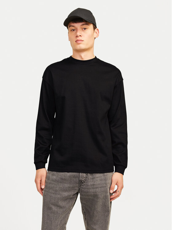 Jack&Jones Longsleeve krekls Urban Edge 12256422 Melns Loose Fit