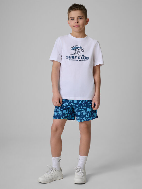 4F 4F T-Shirt WAVE RIDERS CLUB Biały Regular Fit