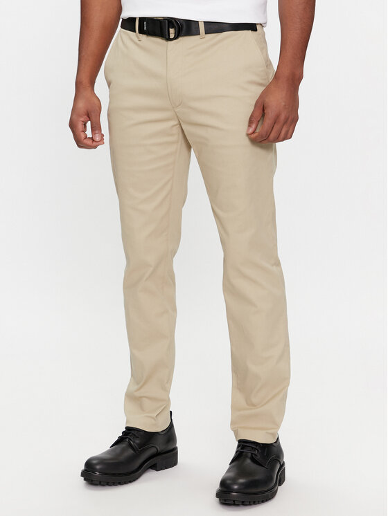 Calvin Klein Chino hlače Modern K10K110979 Bež Slim Fit