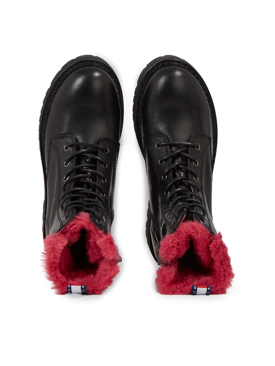 Tommy Jeans Tommy Jeans Μποτάκια Tjw W Urban Boot Smooth Ltr Wl EN0EN02402 Μαύρο