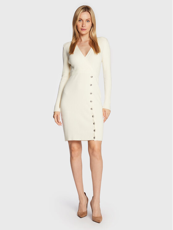 Guess Guess Trikotažinė suknelė W2BK39 Z2V42 Smėlio Slim Fit