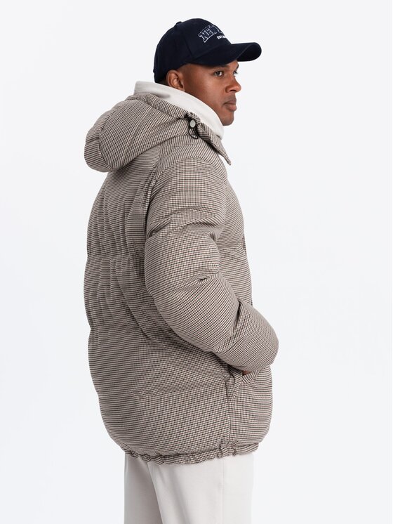 Ombre Ombre Vatovaná bunda OM-JAHP-0174 Béžová Regular Fit