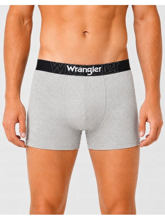 Wrangler Wrangler Bokserki Braham 3 Pack Cotton Elastane Trunks Szary