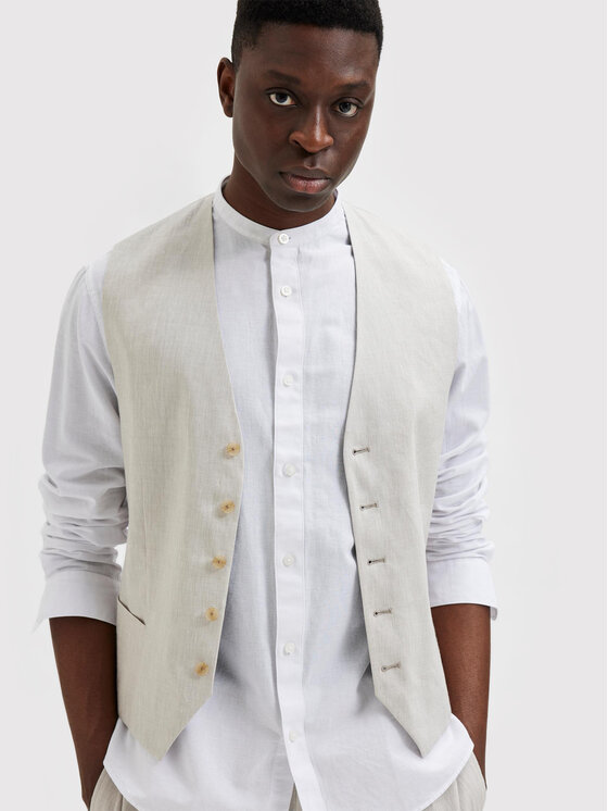 Selected Homme Selected Homme Koszula New Linen 16079054 Biały Regular Fit