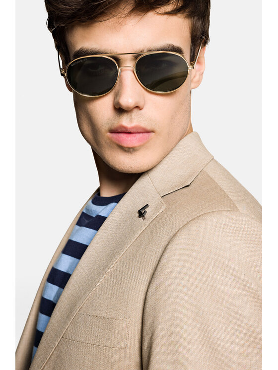 Lancerto Lancerto Garnitur GA073123000009 Beżowy Slim Fit