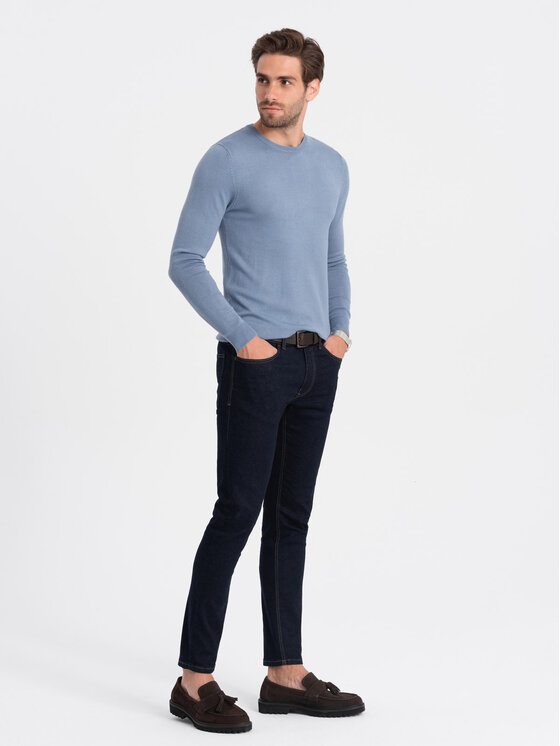 Ombre Ombre Svetr OM-SWBS-0106 Modrá Regular Fit