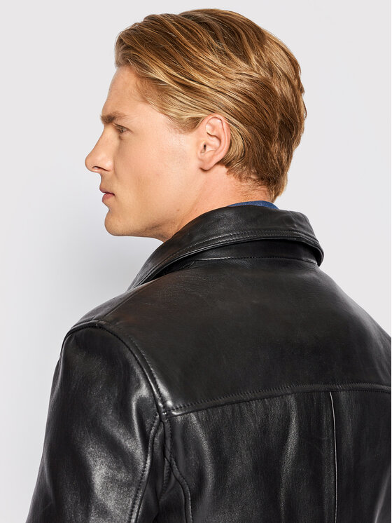 Serge Pariente Serge Pariente Lederjacke Style 18 Schwarz Regular Fit