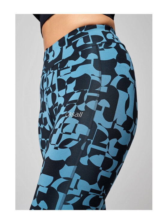 Casall Casall Legginsy Essential Tights Printed Niebieski Slim Fit