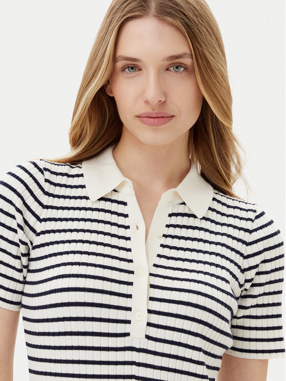 Gant Gant Pletena obleka 4502085 Bela Slim Fit
