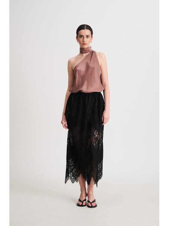 ROSE AVENUE ROSE AVENUE Spódnica maxi NOA Czarny Regular Fit