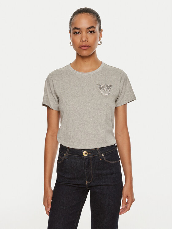 PINKO Pinko T-Shirt Nambrone 103320 A24E Šedá Relaxed Fit