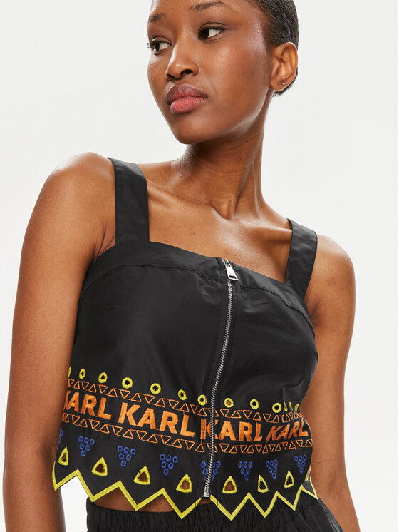 KARL LAGERFELD KARL LAGERFELD Topiņš 241W1611 Melns Slim Fit