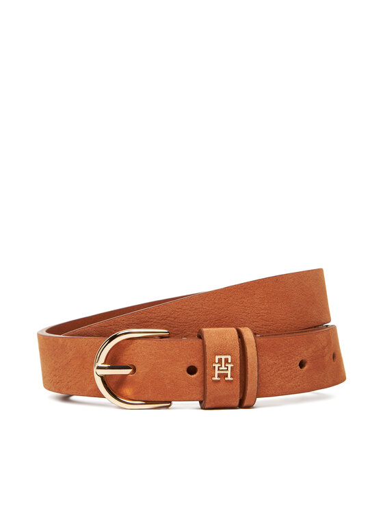 Curea de Damă Tommy Hilfiger Essential Effortless 2.5 Nubuck AW0AW17930 Maro