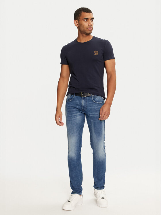 Versace Versace Póló AUU01005 1A1001 Sötétkék Regular Fit