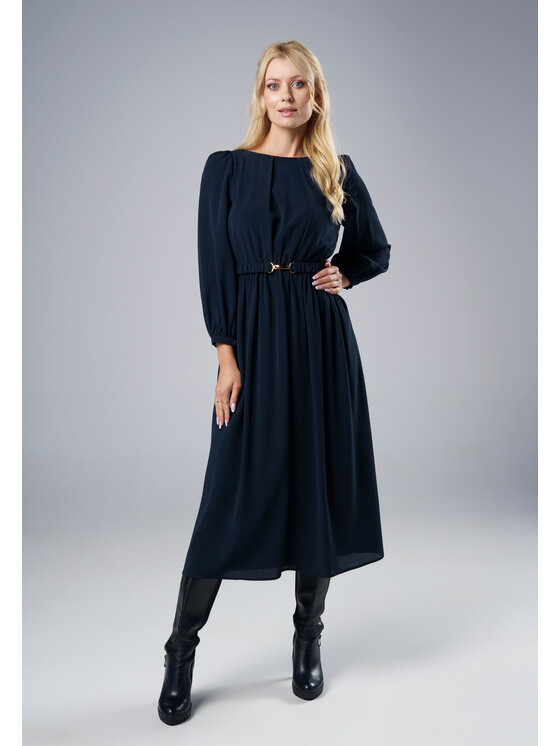 Kasia Zapała Kasia Zapała Sukienka koktajlowa Sibilla Granatowy Slim Fit