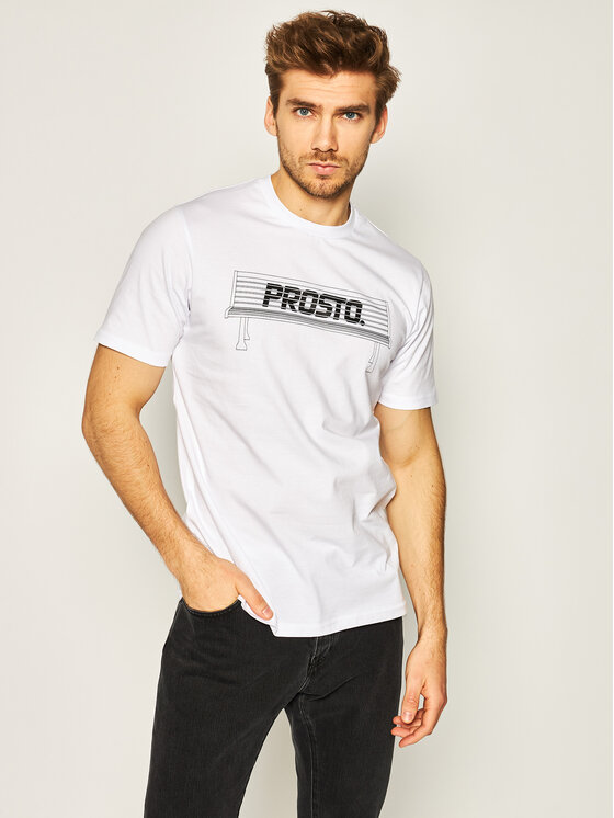 PROSTO. T-Shirt KLASYK Bench 8608 Biały Regular Fit