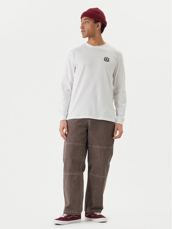 Element Element Тениска с дълъг ръкав Path Ahead ELYZT00581 Бял Regular Fit