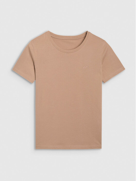 4F 4F T-Shirt NOS Beżowy Regular Fit