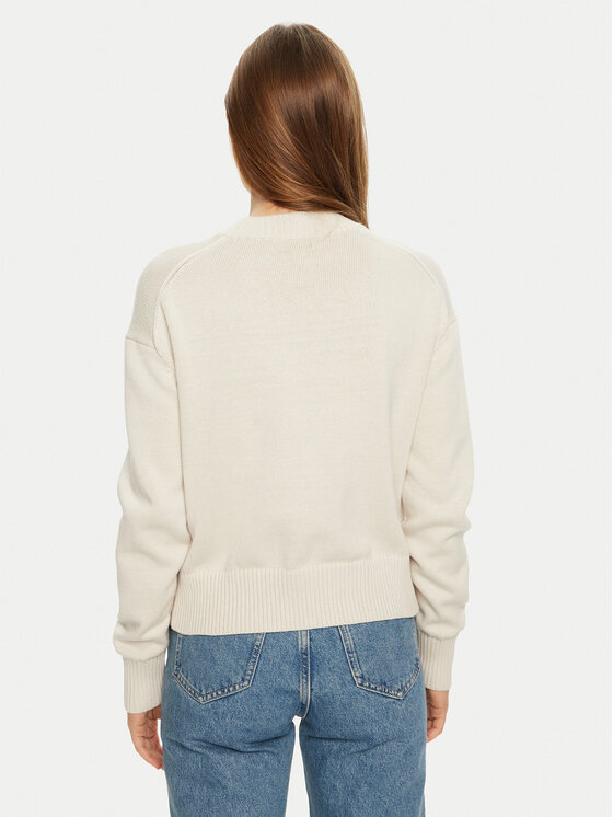 Calvin Klein Jeans Calvin Klein Jeans Sveter Monogram J20J224802 Écru Regular Fit