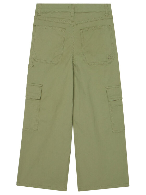 United Colors Of Benetton United Colors Of Benetton Auduma bikses 4L2VCE040 Zaļš Wide Leg