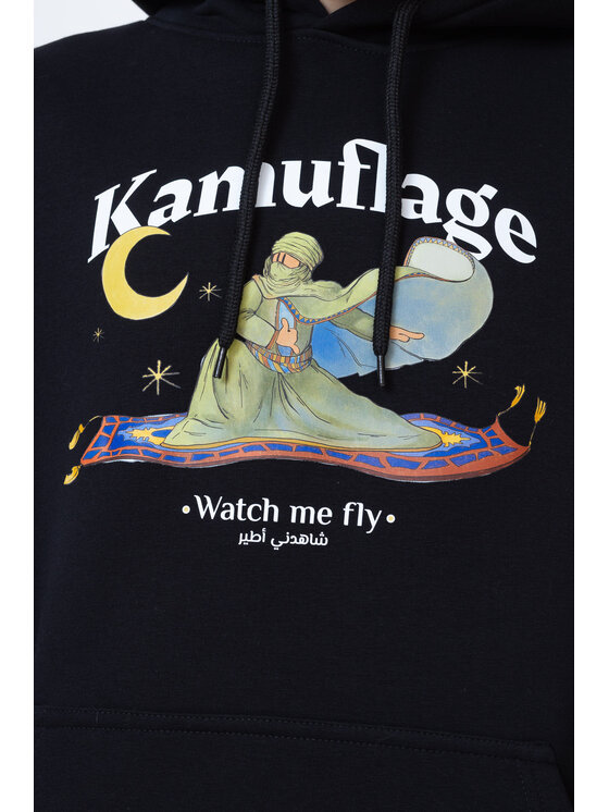 Kamuflage Kamuflage Bluza Get High Czarny Comfortable Fit