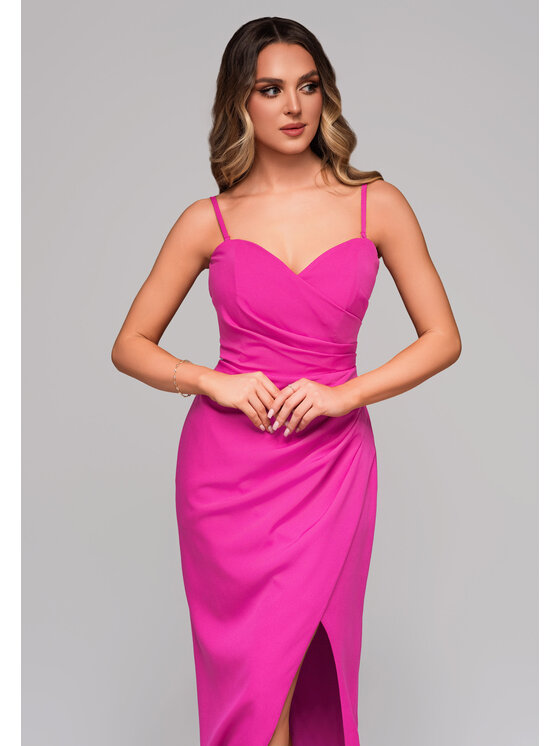 Ombre Ombre Sukienka wieczorowa LA-OM-DLR094 Różowy Regular Fit