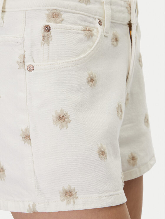 Lee Lee Džinsiniai šortai Rider 112363514 Balta Slim Fit